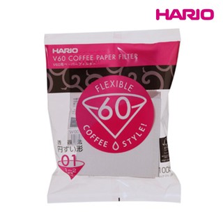 HARIO V60白色濾紙01/02 (100張袋裝) (適用 V型濾杯/冰瞳/星芒/KONO/花瓣)【MOUS官方店】
