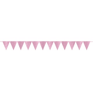 派對城 現貨【三角旗1入-鑽石粉】 歐美派對 造型旗串 生日字串 三角旗 玫瑰金 派對佈置 拍攝道具