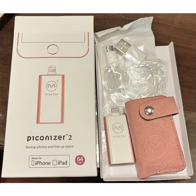 Maktar 口袋相簿Piconizer2玫瑰金64G 手機隨身碟 容量擴充