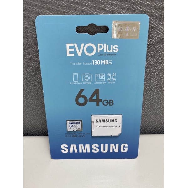 SAMSUNG三星 EVO Plus 64GB microSDXC UHS-I(U1) A1 V10記憶卡MC64KA