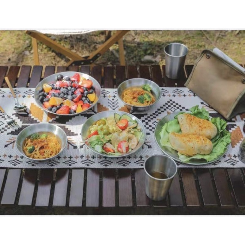 不鏽鋼餐盤 16件組 野餐 露營 不銹鋼201