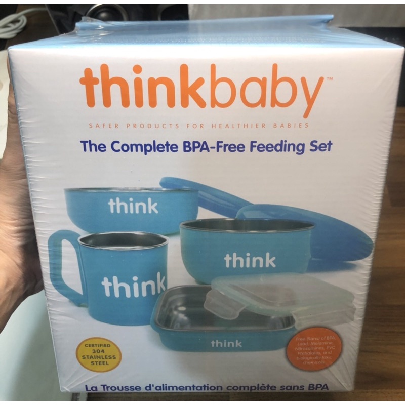 全新*thinkbaby 304不鏽鋼兒童餐具組（含餐碗、湯碗、水杯、便當盒各1個）