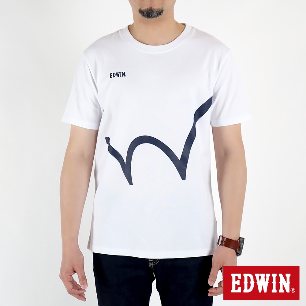 EDWIN 人氣復刻 大W短袖T恤(白色)-男款