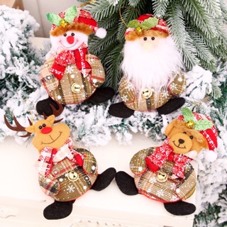新款聖誕鈴鐺吊墜聖誕樹 DIY 鈴鐺裝飾品雪人聖誕樹吊墜家居裝飾聖誕禮物聖誕老人麋鹿娃娃玩具新年聖誕節飾品