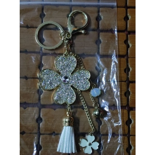 閃亮水鑽金屬造型  幸運草 鑰匙圈  掛飾  時尚鑰匙鏈