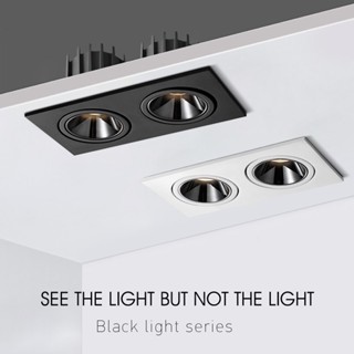 防眩光方形 COB 嵌入式筒燈 14W 24W LED 燈泡照明家居裝飾吸頂燈廚房房間燈家居照明