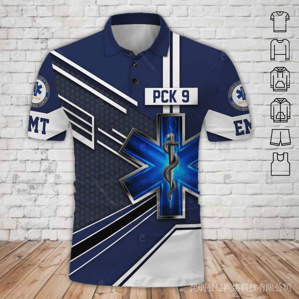 Emt PCK 3D 遍佈列印的衣服 NR522 3D 列印 POLO 襯衫 SAVF