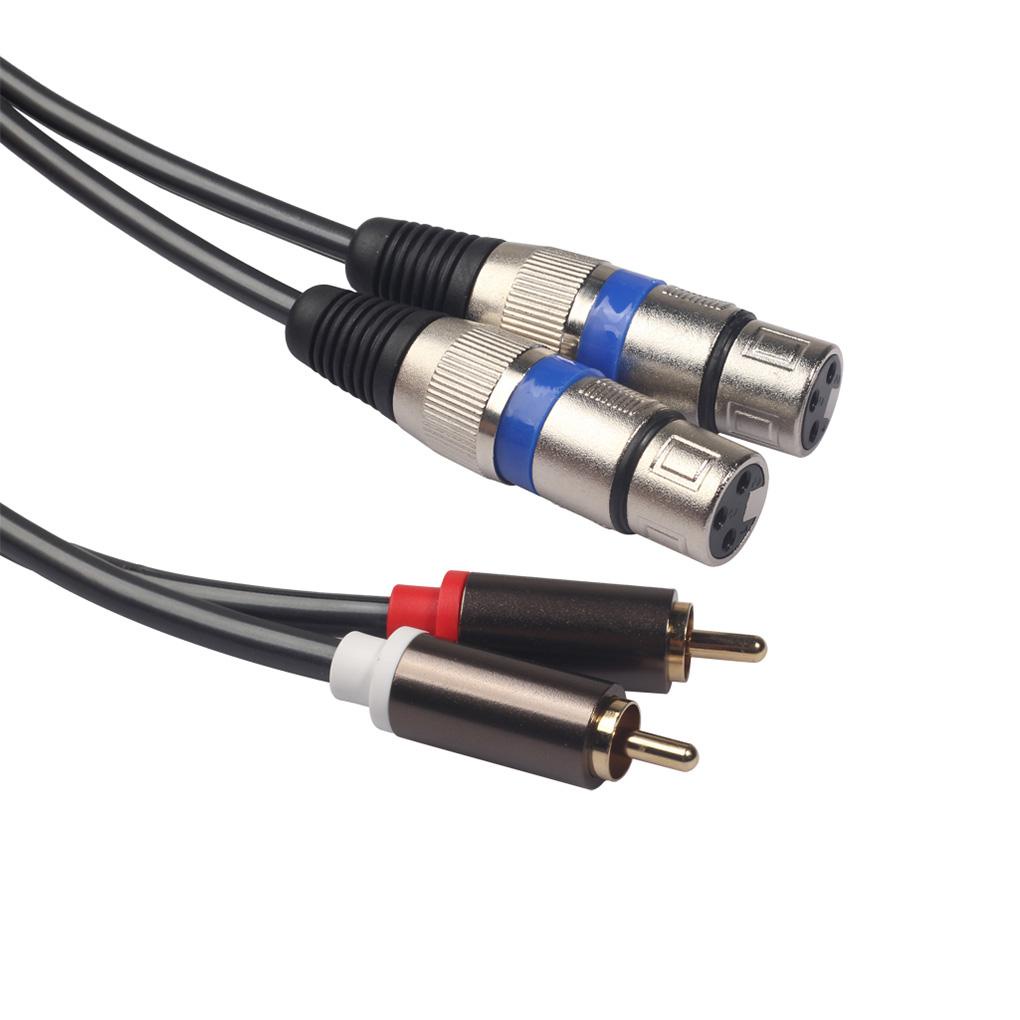 &lt;2fire&gt; 1/2/3 電纜麥克風音頻電纜 2 XLR 到 2 RCA 適配器放大器 XLR RCA Hifi NE