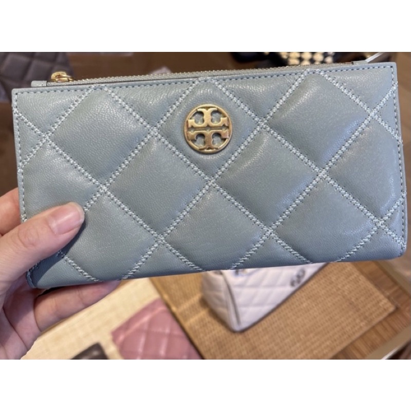 💕📸現貨在台💕～美國🇺🇸正品Tory burch logo 菱格長夾💕