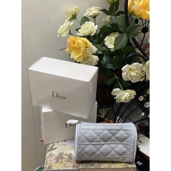 全新 專櫃品牌 Dior 迪奧 正品 灰色 化妝包（無盒）