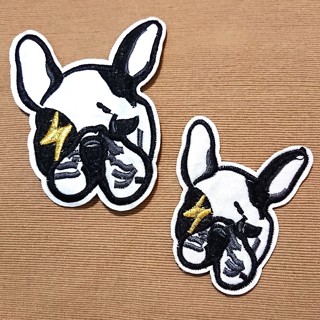 現貨不用等!【派樂地】熨斗貼花系列 法國鬥牛犬燙布貼(有背膠) ※ 貼布/刺繡/臂章/熨燙徽章//布章/電/貼花