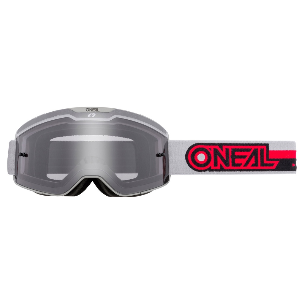 【德國Louis】O'Neal B-20 摩托車護目鏡 灰紅鏡帶灰色鏡面 滑胎車越野車騎士頭帶眼鏡防風鏡50573702