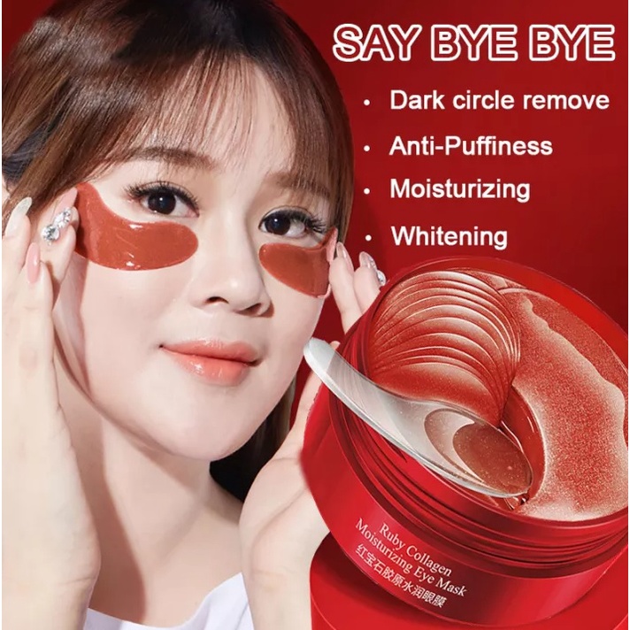Masker Mata Penghilang Mata Panda Ruby Collagen 60 Lembar 蝦皮購物
