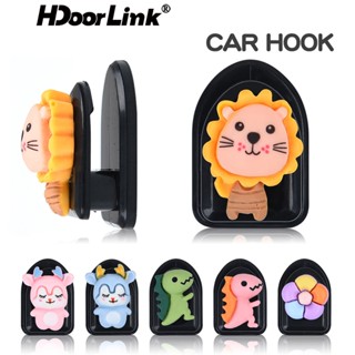 HdoorLink可愛卡通迷你車內裝飾小掛鉤汽車座椅收納架靠背創意車貼多功能衣架車內配件
