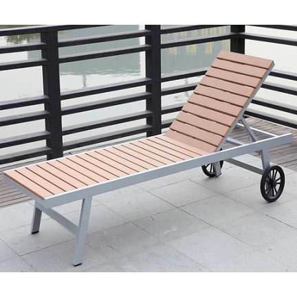 【南洋風休閒傢俱】戶外系列-戶外塑木鋁製躺椅海灘游泳池休閒躺椅133-8