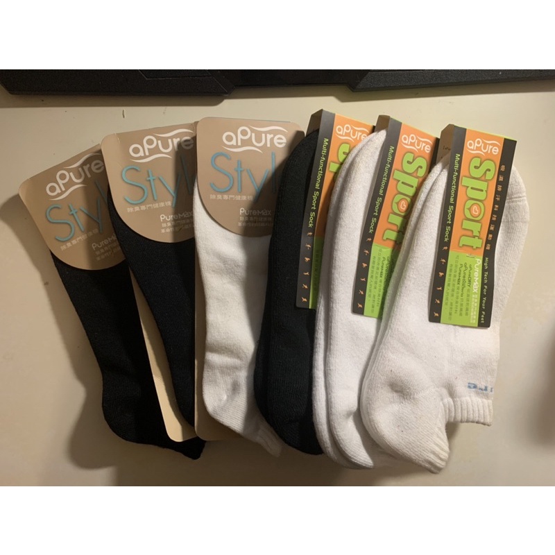 aPure吸濕排汗科技船型襪/除臭專門健康襪 （全部500/單雙100）