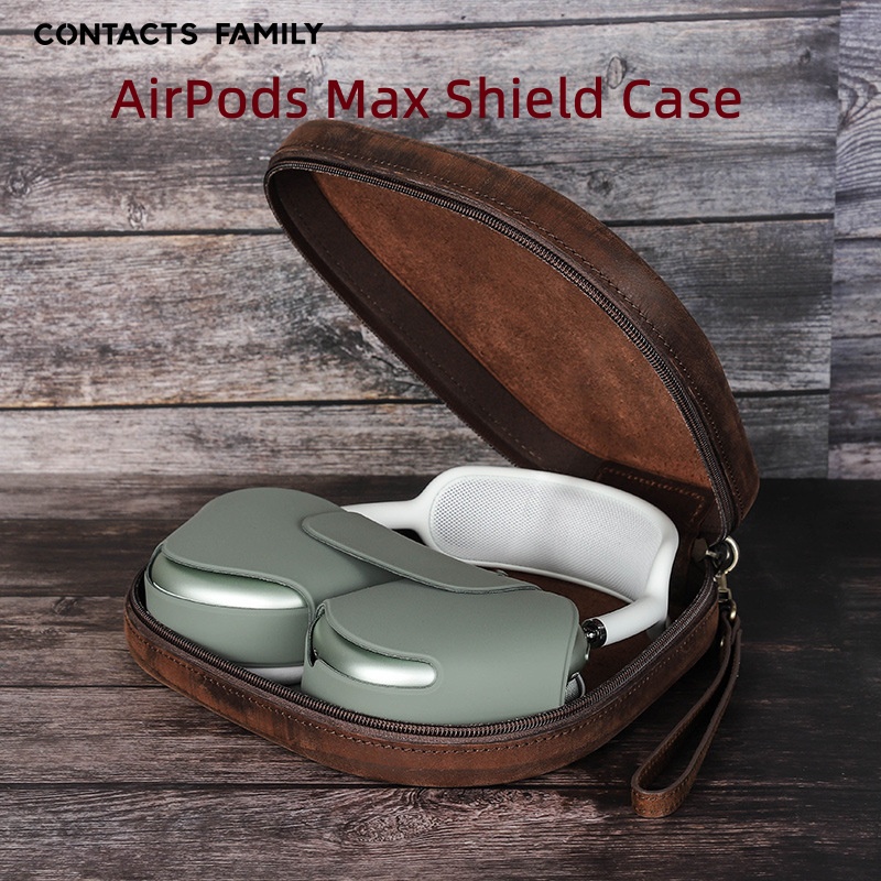 蘋果 Airpods Max 保護盒蓋袋手提包復古真皮盒