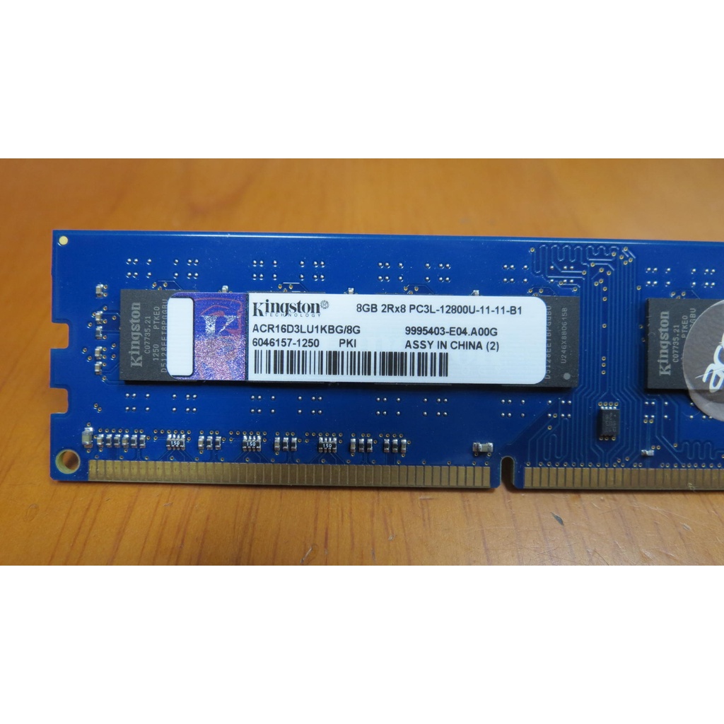 Kingston 金士頓 ACR16D3LU1KBG/8G DDR3-1600桌上型(單面)低電壓記憶體