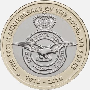 2018 英國 皇家空軍成立百年 2英鎊 收藏紀念幣 皇家空軍徽章 官方卡裝版