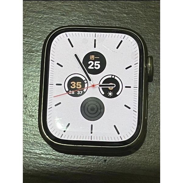 Apple Watch 7 不鏽鋼金 45mm，原廠暗櫻桃色錶帶
