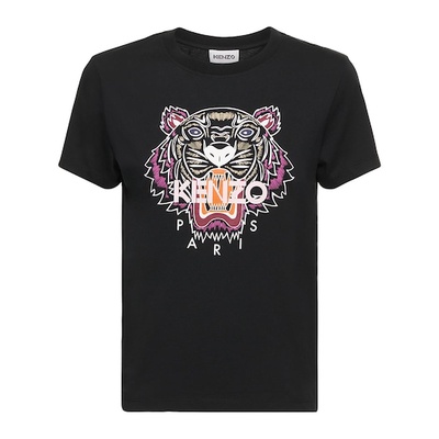 KENZO Tiger 虎頭字母印花黑色短袖Tee T恤 全新 S號