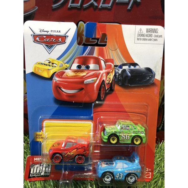 美泰兒 Mattel mini cars 迷你 汽車總動員 閃電麥坤 路霸 冠軍 經典3車組。
