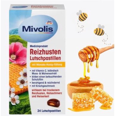 E❤️Y【現貨】德國代購德國Mivolis 麥盧卡蜂蜜喉糖 24粒