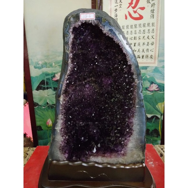 頂級esp級天然 巴西紫水晶洞 38.6公斤 結鈦金 鳳梨 花藏風 納氣