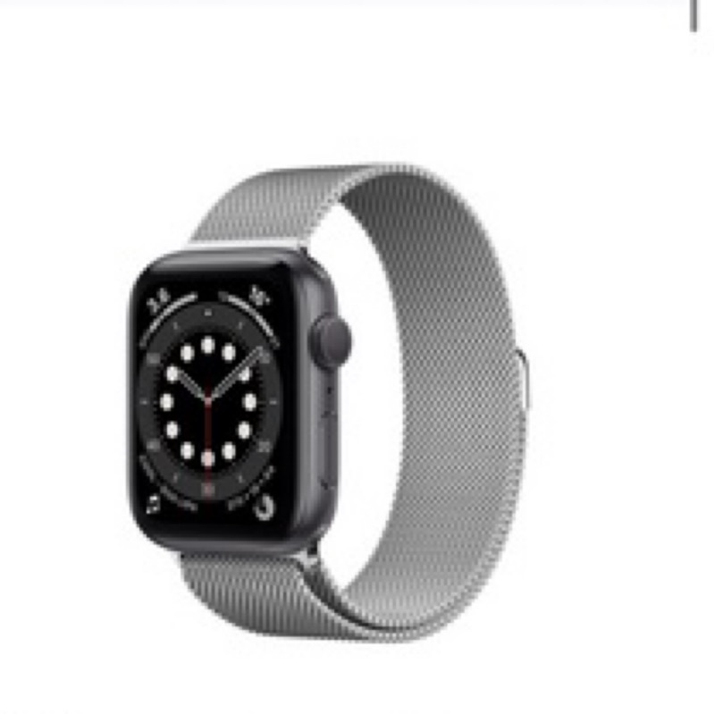 Apple Watch Series 6 GPS 44公釐太空灰色鋁金屬錶殼 銀色米蘭式錶環