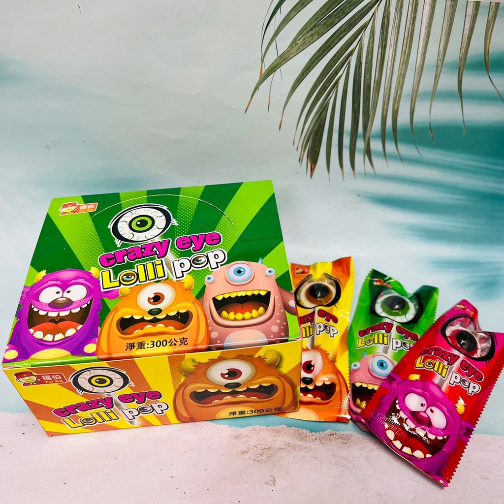 《萬聖節限定》福伯 馬來西亞 日日旺 眼睛造型棒棒糖 30支入 眼睛款 三種顏色