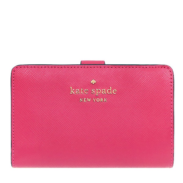 kate spade 立體黑桃雙層中夾 Saffiano皮革 皮夾 錢包 中夾 K67165 寶石粉色(現貨)