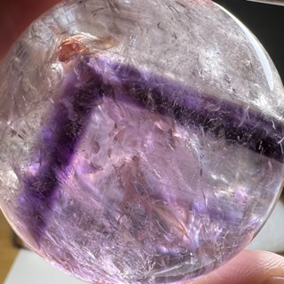 天然水晶 紫水晶色帶山帶七彩 9號 55.8mm 擺件球 轉運球 風水球