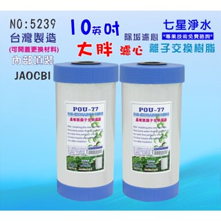 【七星淨水】地下水塔過濾器10英吋大胖軟水樹脂濾心.除泥除雜質除氯除垢.養殖.(貨號:5239)