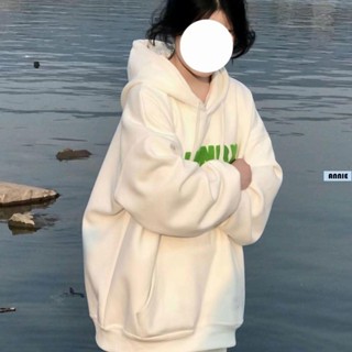 【ANNIE】女生帽T 連帽衛衣女個性百搭小眾秋季新款加絨印花韓版慵懶風寬松長袖上衣