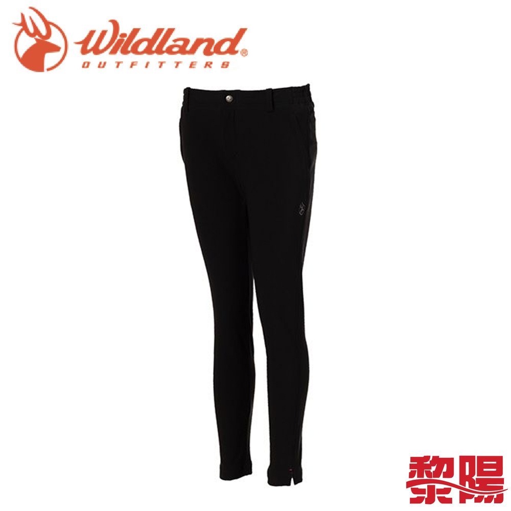 Wildland 荒野 0A72321 彈性合身保暖長褲 女款 (黑) 雙向彈性/內層刷毛/休閒旅遊 24W72321