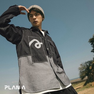 STAYREAL PLAN A Alive拼接厚丹寧襯衫