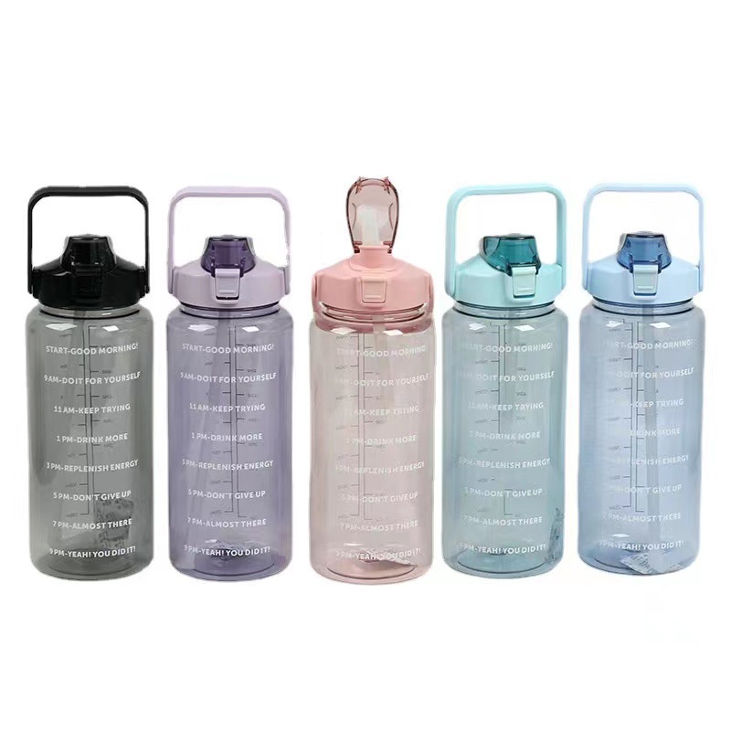 Large Capacity Plastic Water Bottle Outdoor Sport Bottles 2L