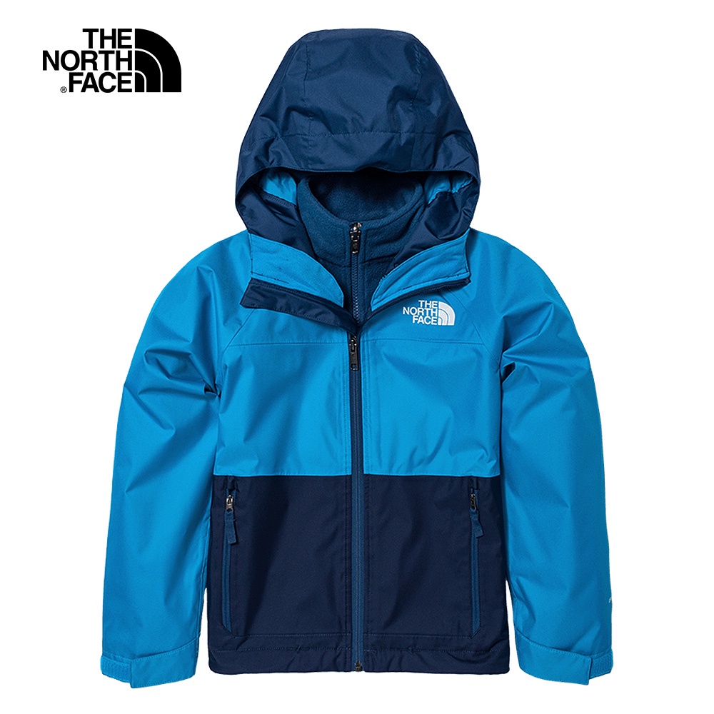 The North Face北面兒童藍色防水透氣保暖三合一外套｜7WOMJA7