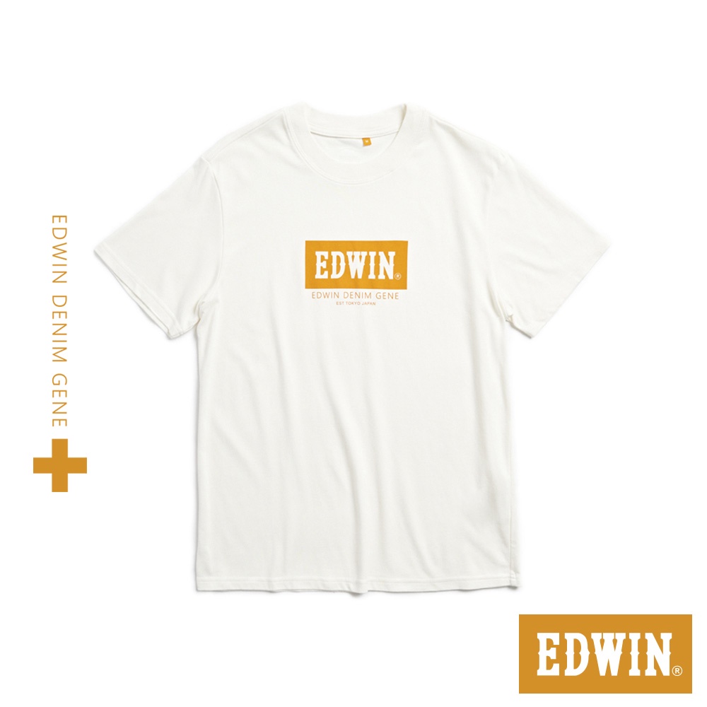 EDWIN 冰河玉涼感LOGO短袖T恤(米白色)-男款