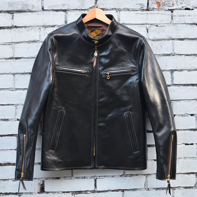 ライダースジャケット BUCO J-100 茶芯 36 黒 シングルライダース 馬革 ...