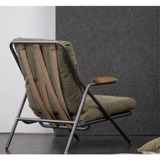 UNITED STRANGERS 美式 LOFT 風格-STYVEST 木頭扶手 帆布休閒椅 小沙發