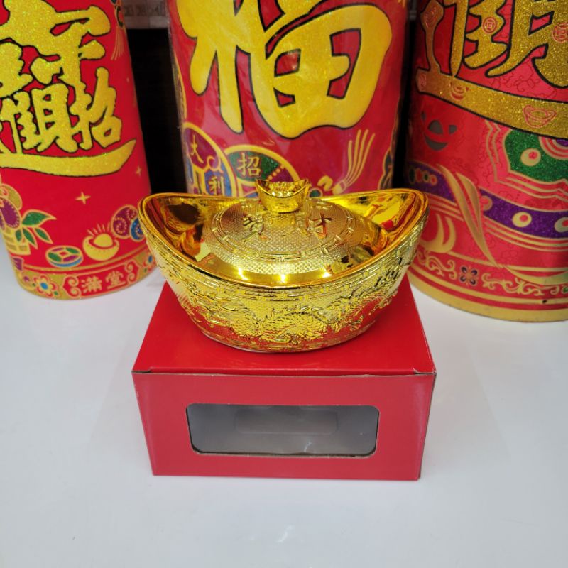台灣款18cm龍鳳元寶糖果盒有重量-春聯