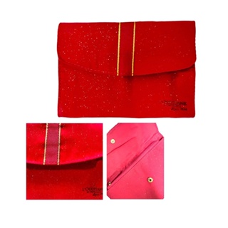 🐘大象屋美妝🌟歐舒丹 L’OCCITANE🌟 亞爾緞帶美妝包紅色化妝包手拿包-W005