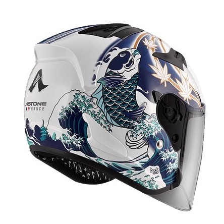 ASTONE 安全帽 DJR BM1 令和 白藍 透氣 全拆洗 耳機曹 眼鏡溝槽 半罩《淘帽屋》