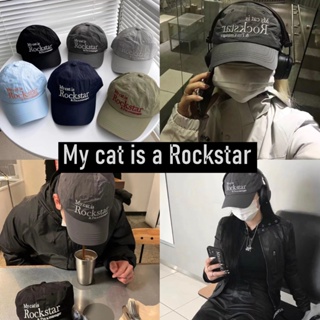 【S.T】💯正品 韓國潮流款🔥22 My cat is Rockstar 復古老帽 字母刺繡尼龍帽 鴨舌帽 情侶棒球帽