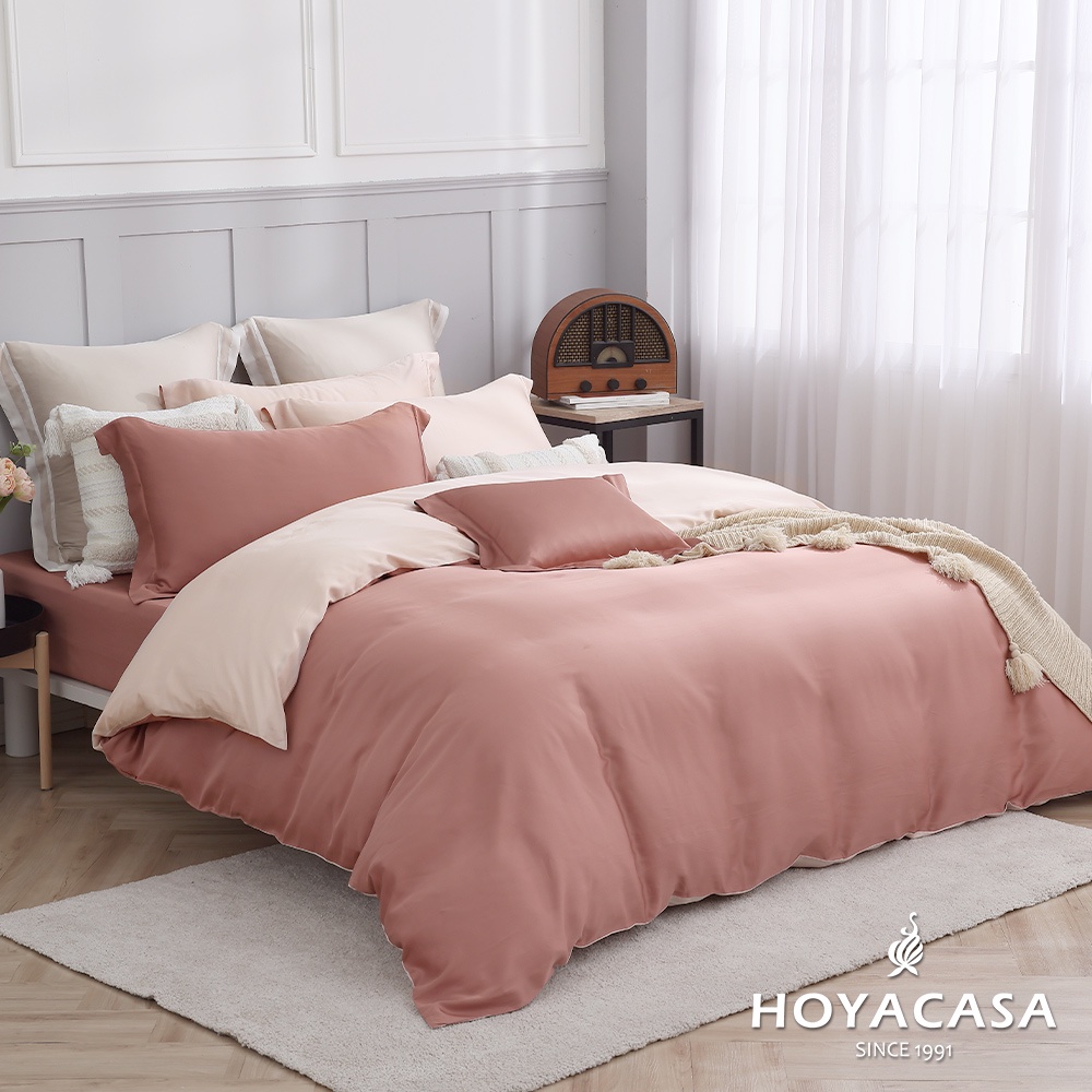 HOYACASA 乾燥玫瑰 60支天絲被套床包四件組(單人/雙人/加大)