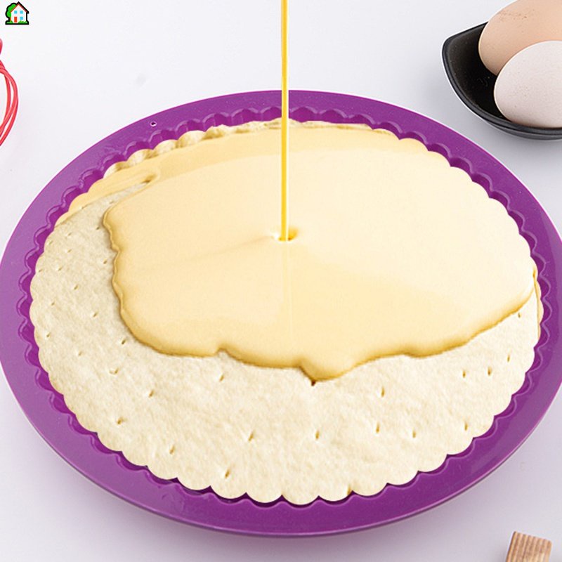 26cm矽膠蛋糕烤盤高溫披薩派盤易脫模吐司麵包模具廚房工具糕點配件