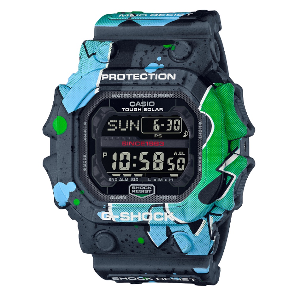 【CASIO 卡西歐】G-SHOCK Street Spirit系列太陽能街頭塗鴉藝術大方形電子錶(GX-56SS-1)