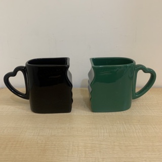 親親造型250ml馬克杯對杯組 墨綠/黑色陶瓷馬克杯