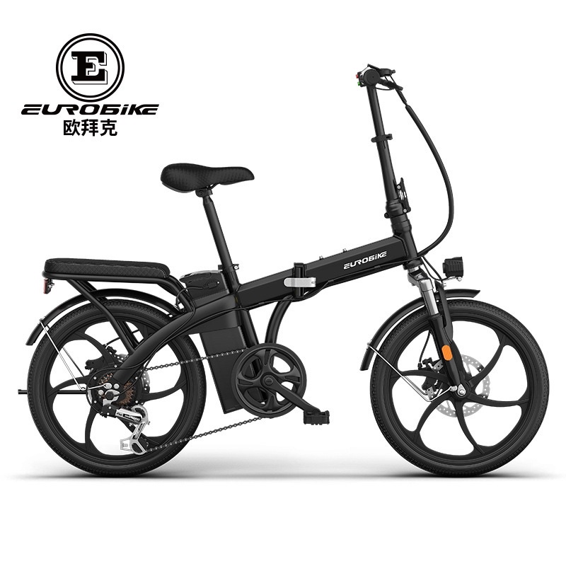 歐拜克K-20摺疊電動助力腳踏車20吋一體輪六段變速腳踏車鋰電池代駕上班上課買菜車240w